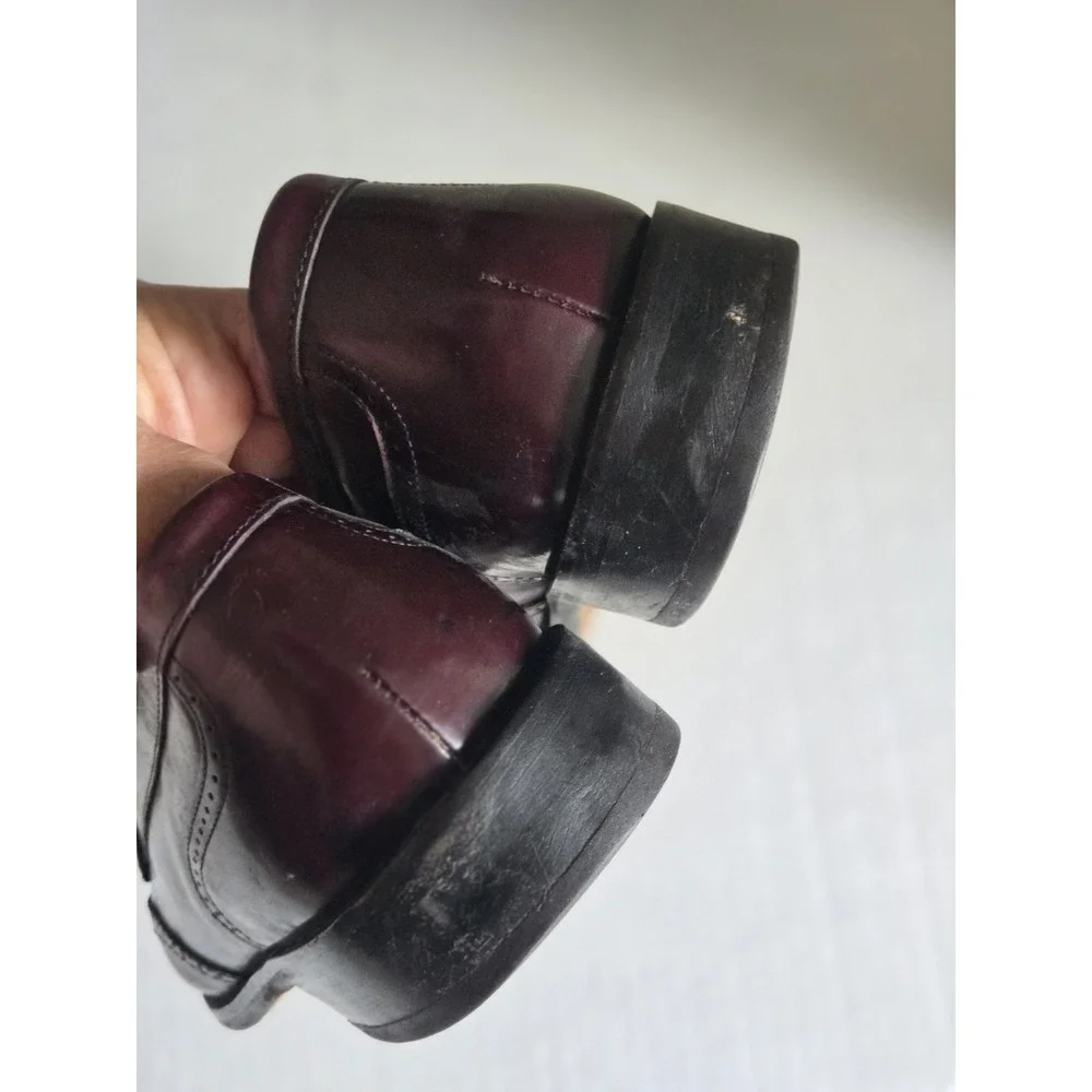 Bostonian Classics Mens Loafers Sz 7.5 Burgundy Leather First Flex Vibram Kiltie